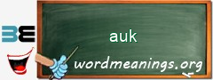 WordMeaning blackboard for auk